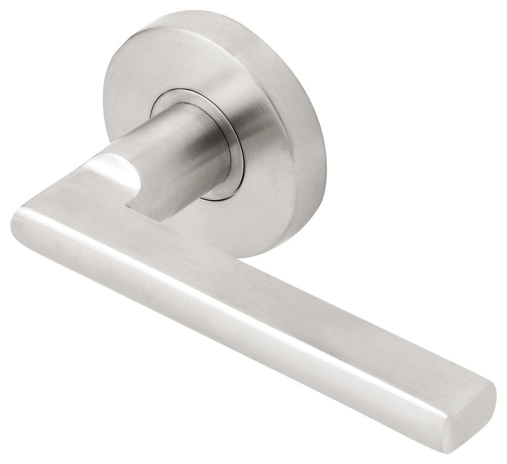 Sunrise Lever, Tubular Passage, Satin Stainless Steel, 2-3/8" Backset