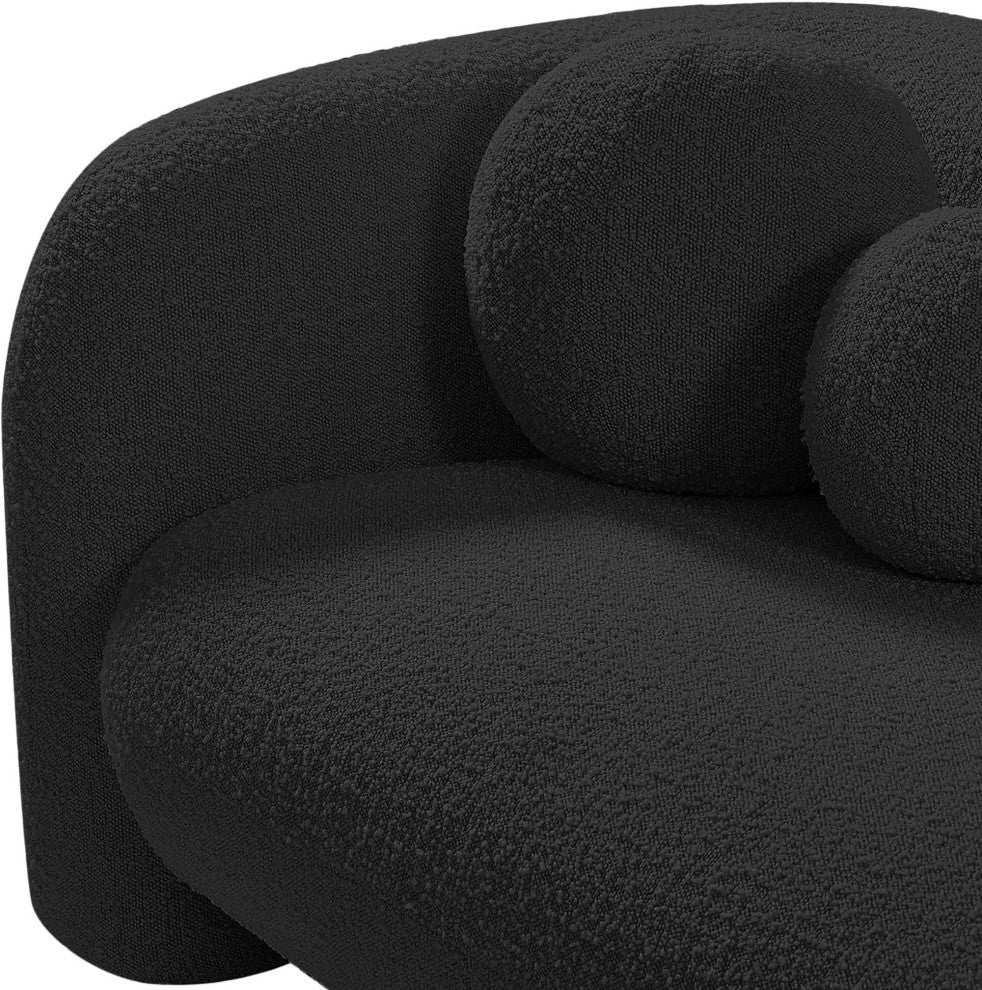 Emory Boucle Fabric Upholstered Upholstered Chair, Black