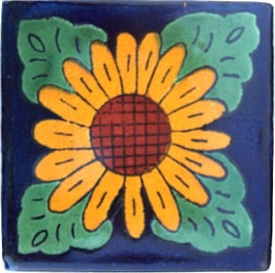 6x6 4 pcs Sunflower Talavera Mexican Tile II