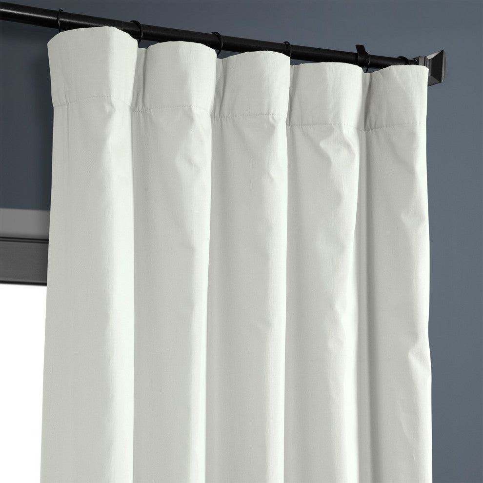 Solid Cotton Blackout Curtain Single Panel, Warm Off-White, 50"x120"