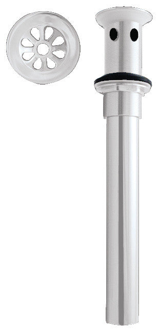 High-Flow Grid Lavatory Drain With Overflow Holes, Exposed Powder Coated White