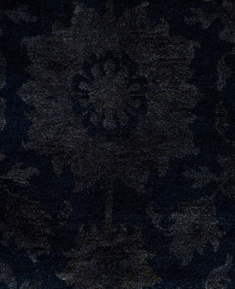 Overdyed One-of-a-Kind Hand-Knotted Area Rug Black, 8' 1" x 10' 3"