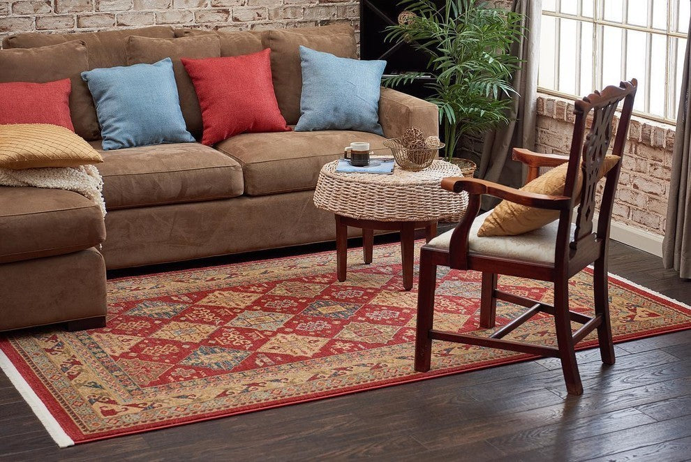 Unique Loom Red Xerxes Sahand 5' 0 x 8' 0 Area Rug