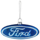 5" Blue and White Ford Logo Collectible Glass Christmas Ornament