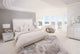Aico Amini Glimmering Heights Non-Storage Bed Bench in Ivory