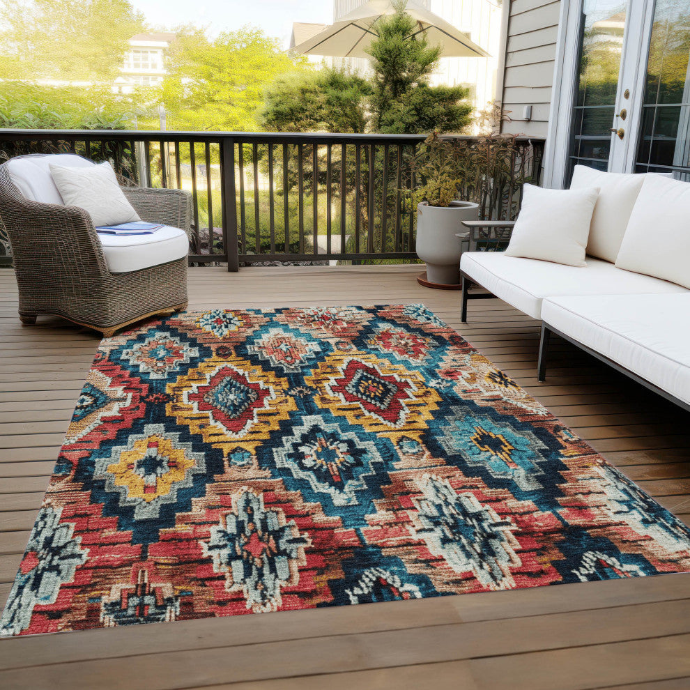 Machine Washable Indoor/Outdoor Chantille ACN1891 Rust 8' x 10' Rug