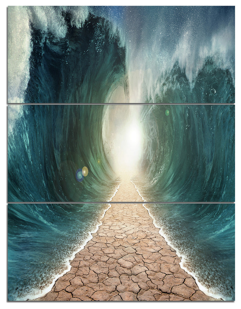 "Pathway through the Parted Seas" Canvas Print, 3 Panels, 28"x36"