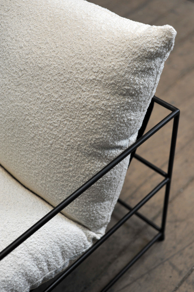Trent Accent Chair, White Boucl