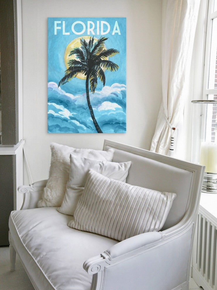"Blue Florida" Painting Print on Wrapped Canvas, 12x18