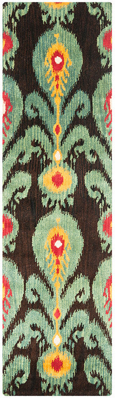 Safavieh Ikat Ikt219A Charcoal, Blue Area Rug