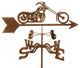 Chopper Motorcycle Weathervane With Post Mount