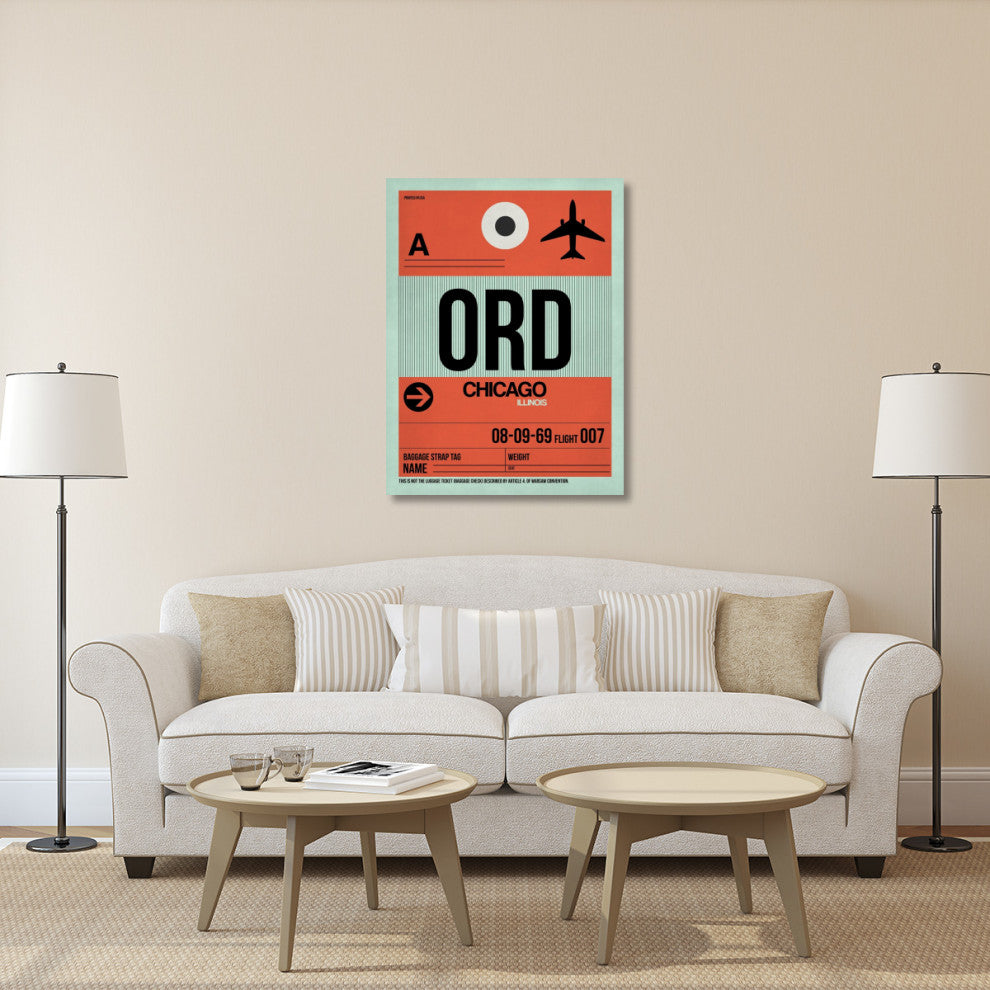 "ORD Chicago Luggage Tag 2" Fine Art Print