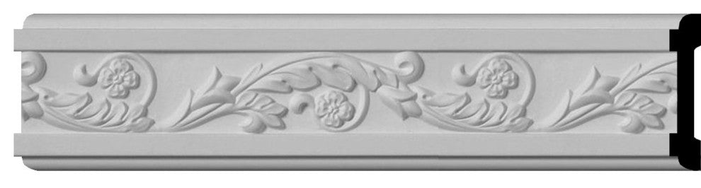 3 3/8"H x 3/4"P x 96"L Medway Running Floral Chair Rail