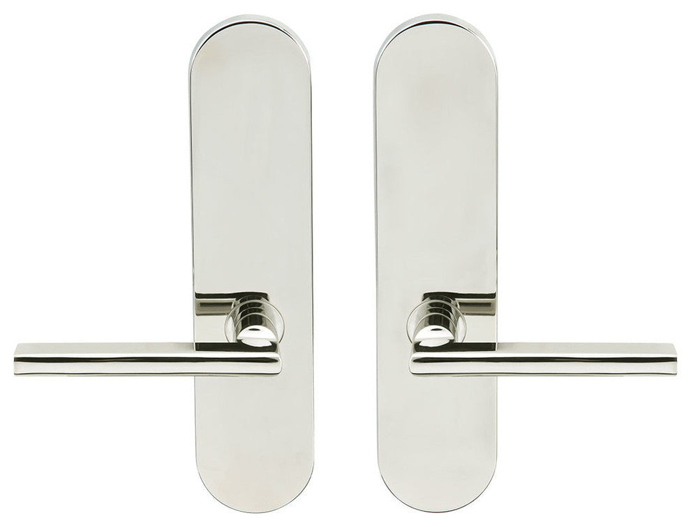 Sunrise Lever, Tubular Full Dummy Pair, Left Hand, Polished Stainless Steel