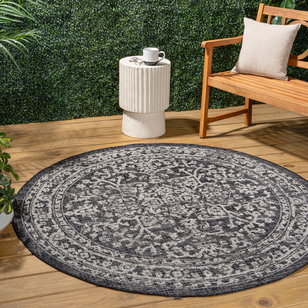 Malta Bohemian Medallion Textured Weave Indoor/Outdoor Area Rug