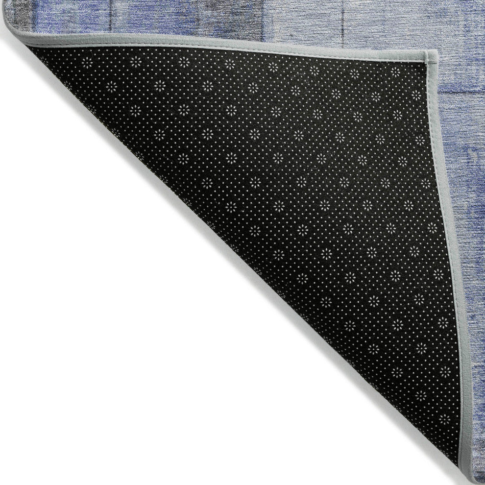 Machine Washable Indoor/Outdoor Chantille ACN1875 Denim 8' x 8' Round Rug