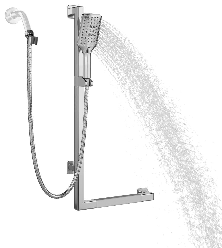 Seville Slide Bar With Handshower, 2.5 GPM, Chrome, Left