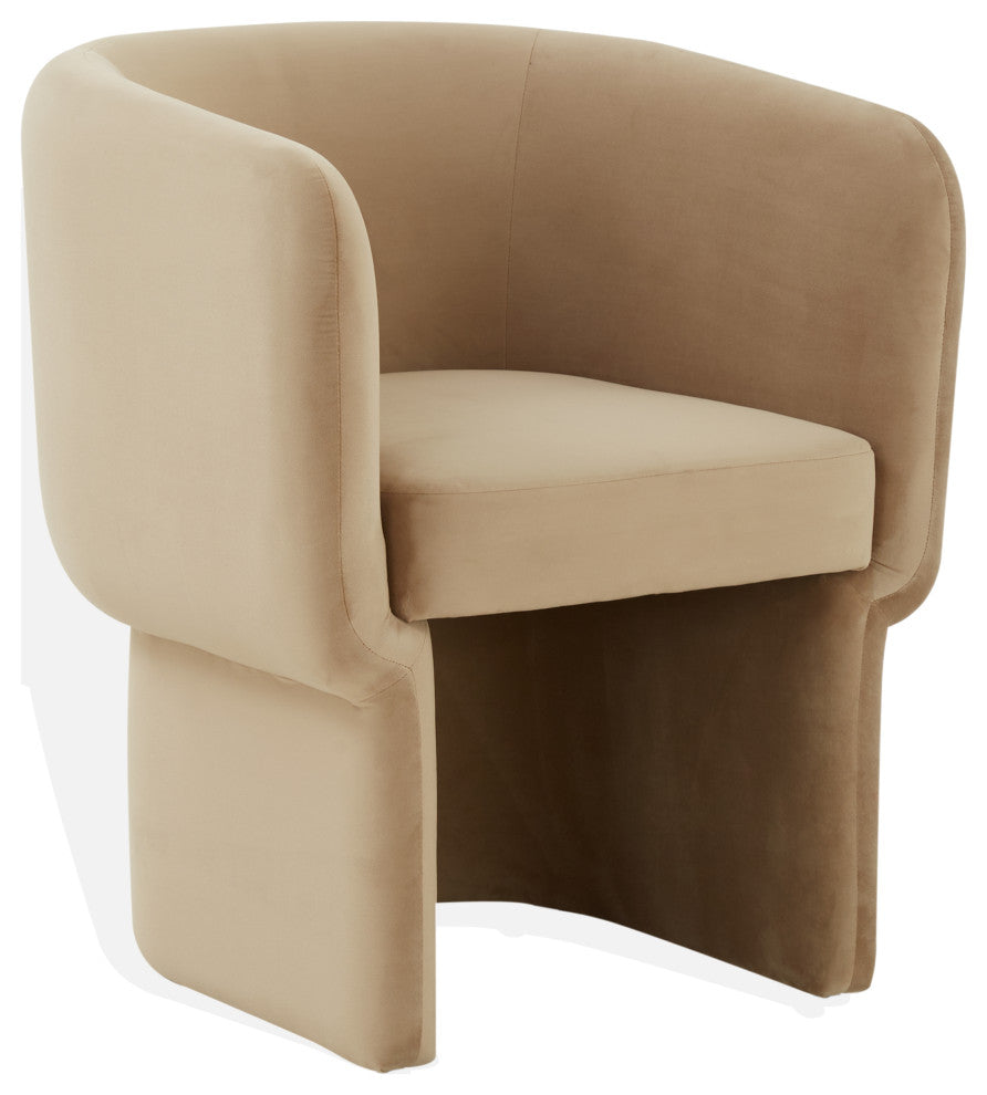 Safavieh Couture Wally Velvet Accent Chair, Light Brown