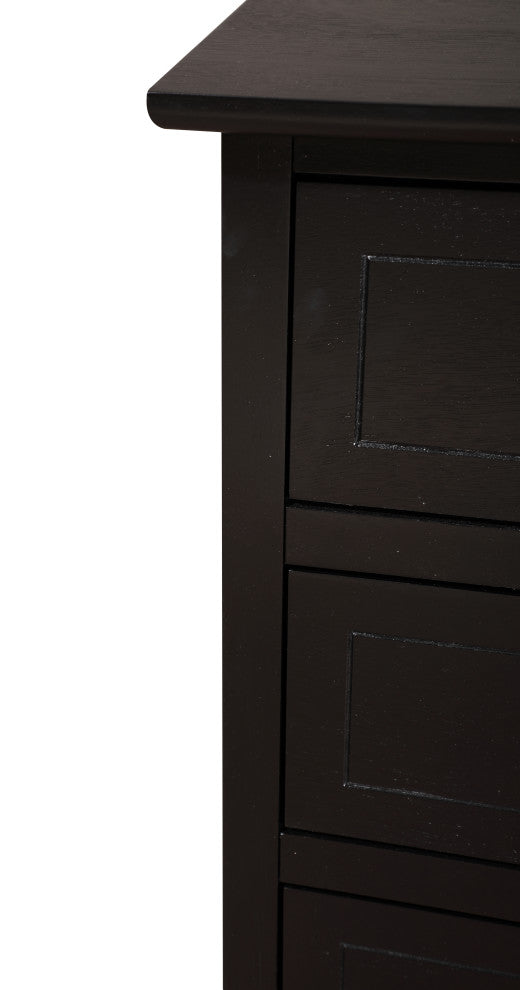 Drake 3-Drawer Nightstand, Black