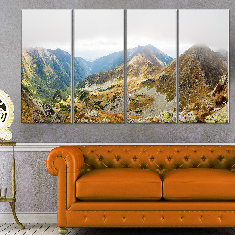 "Ostry Rohac And Placlive Peaks" Landscape Wall Art Wall Art, 4 Panels, 48"x28"