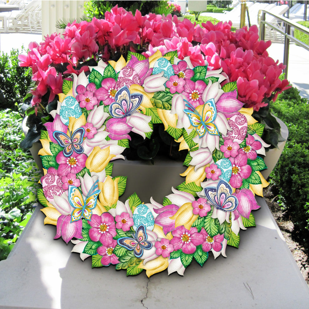 Flowers Spring Wreath Door Hanger