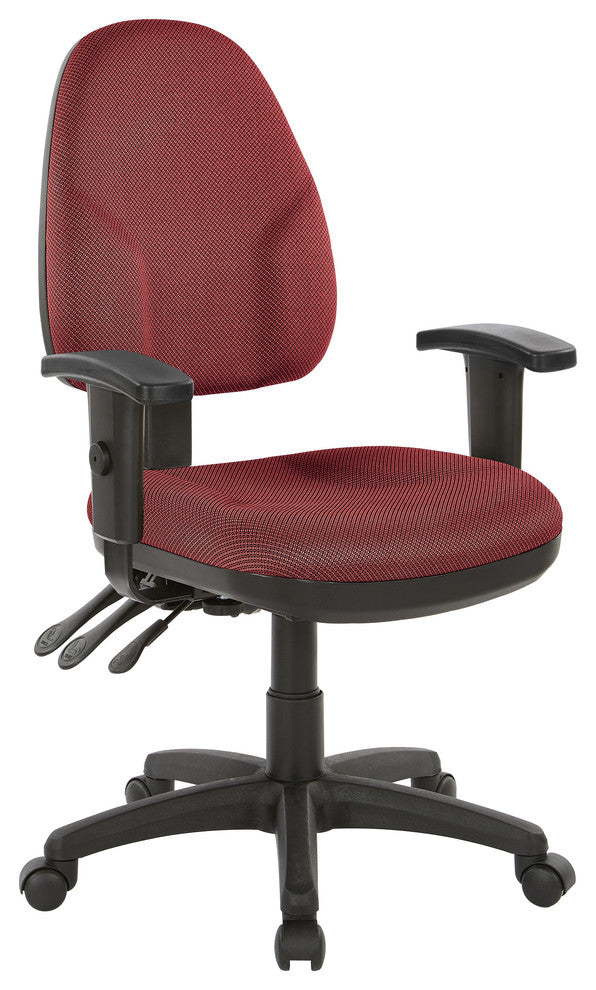 Dual Function Ergonomic Chair With Adjustable Back Height, Diamond Wine