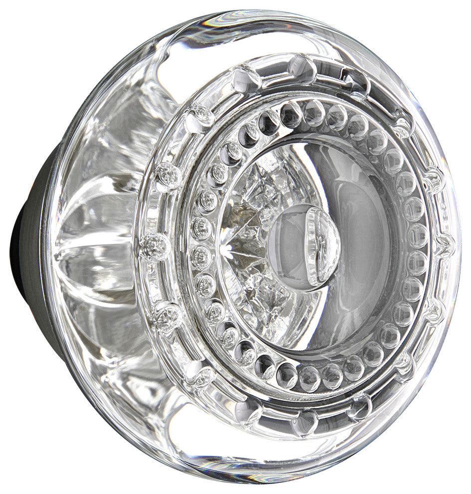 Deco Plate Double Dummy Crystal Meadows Knob, Antique Pewter, DECCME