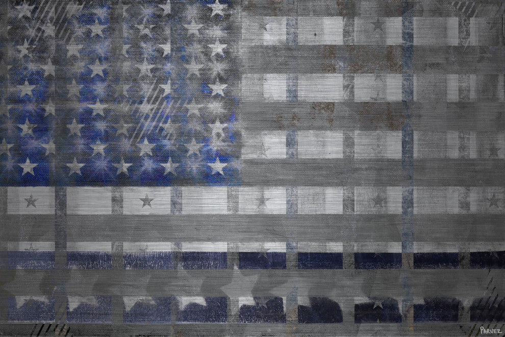 "Blue America" Print on Brushed Aluminum, 36"x24"