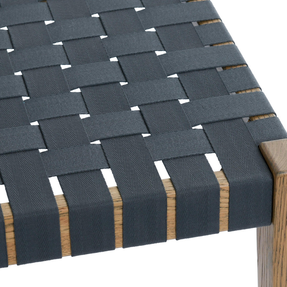 Orlando 62" Oak Wood Bench by Kosas Home, Charcoal