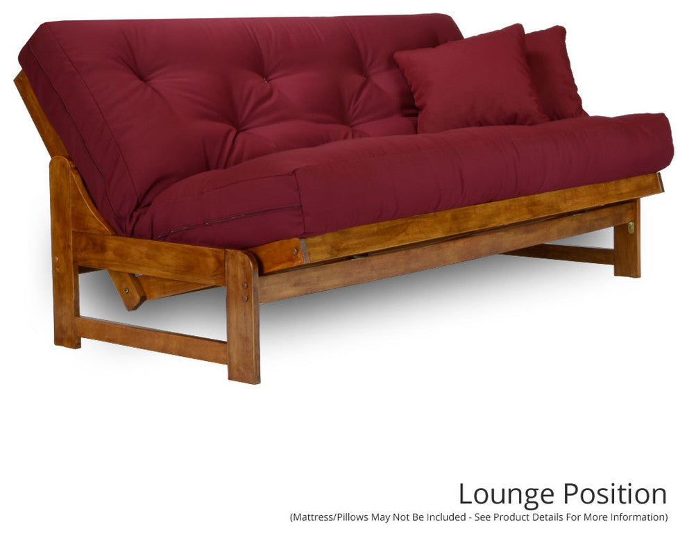 Arden Futon Frame Only, Solid Hardwood, Queen