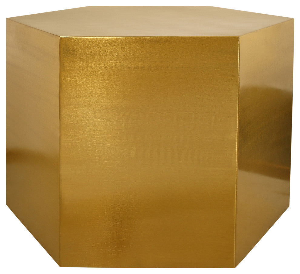 Hexagon Durable Iron Modular Coffee Table, Brushed Gold