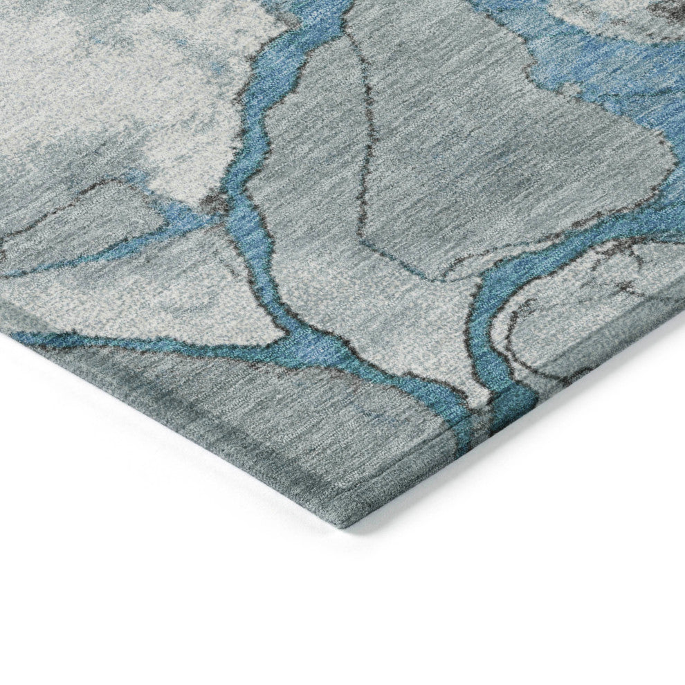 Machine Washable Indoor/Outdoor Chantille ACN1909 Blue 2'3" x 7'6" Runner Rug