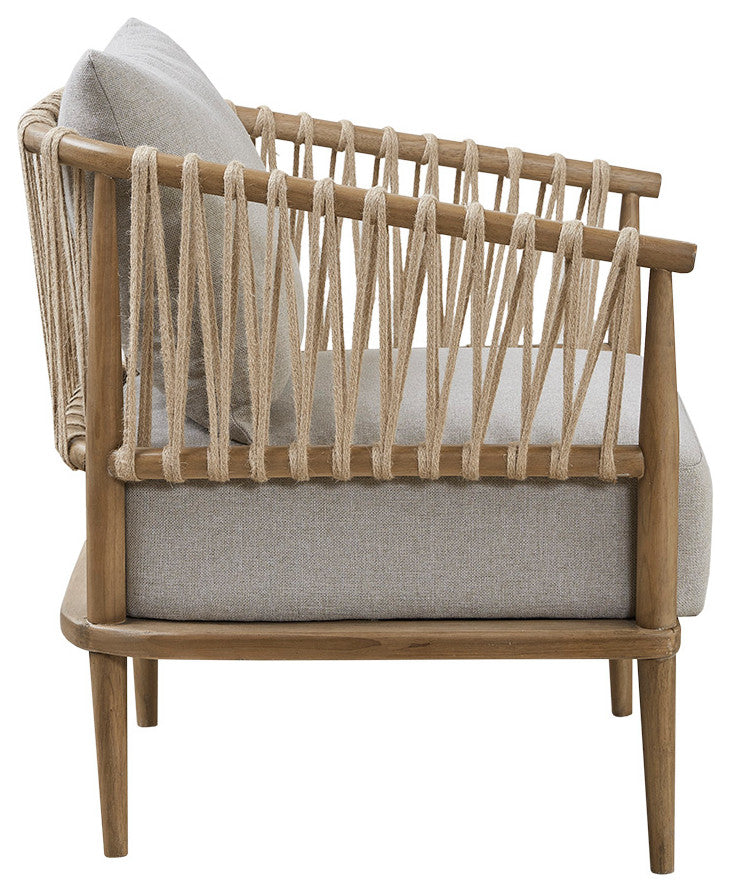 Madison Park Odessa Natural Cabin Jute Twine Rope Lounge Accent Chair