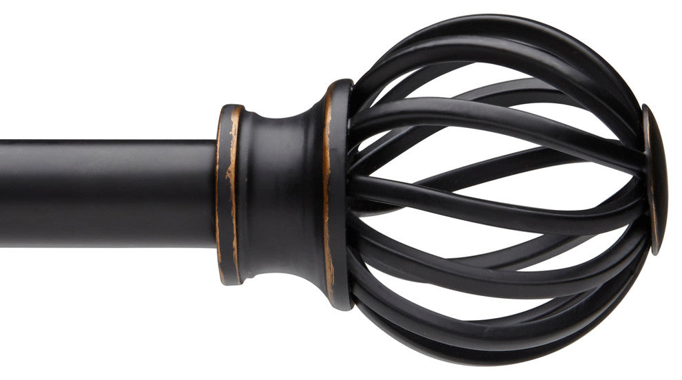 Coppola Single Rod, Burnished Black, 28-48"