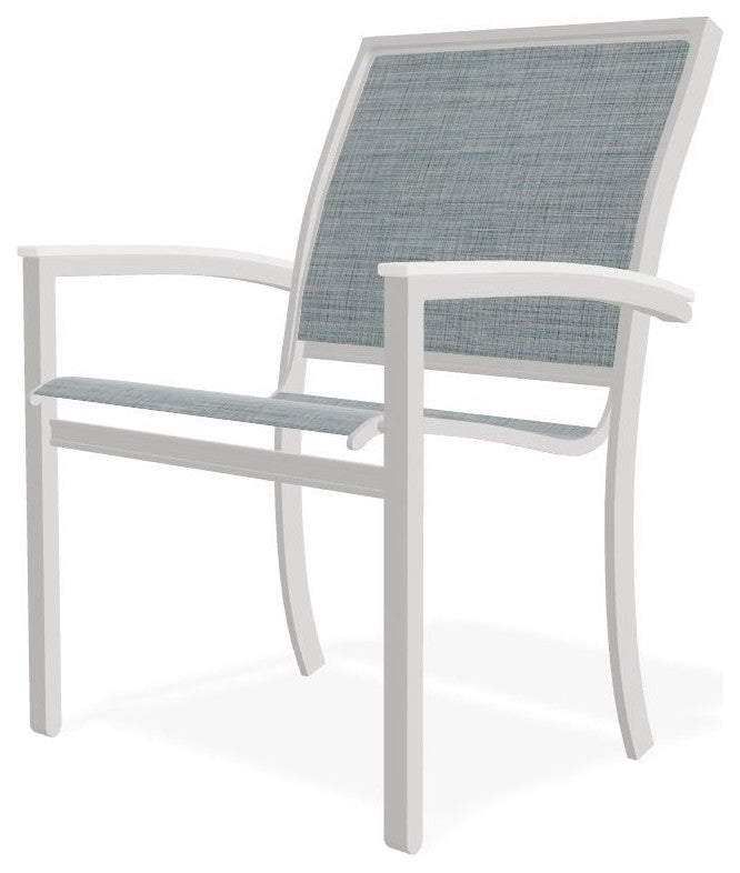 Bazza Sling Stackable Outdoor Dining Chair, Charm/Snow