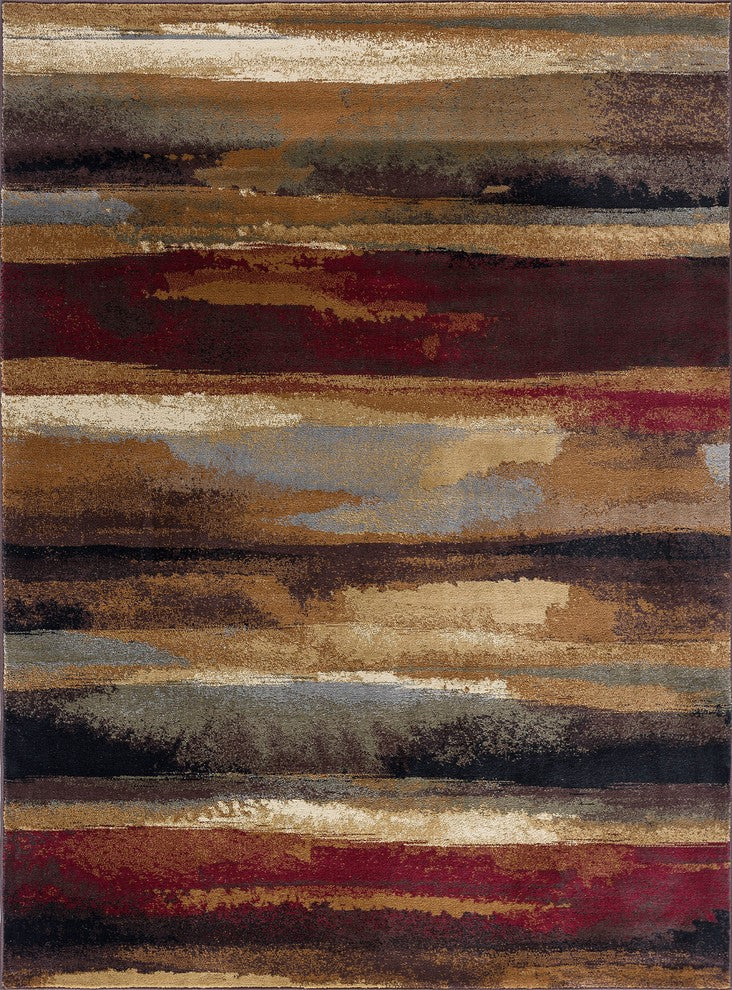 Dakota Contemporary Abstract Area Rug, Multi-Color, 6'7''x9'6''