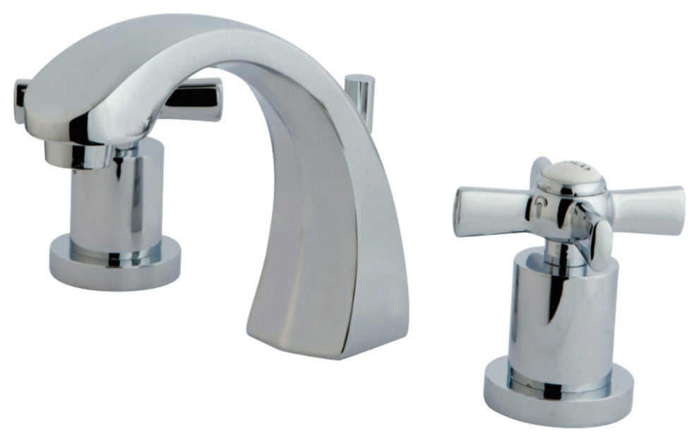 Kingston Brass Widespread Bathroom Faucet With Brass Pop-Up, Polished Chrome