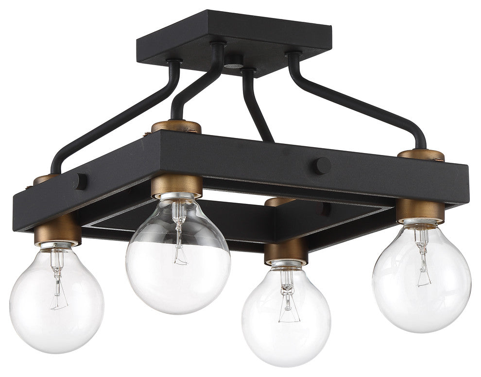 Ravella 4 Light Semi-Flushmount, Black