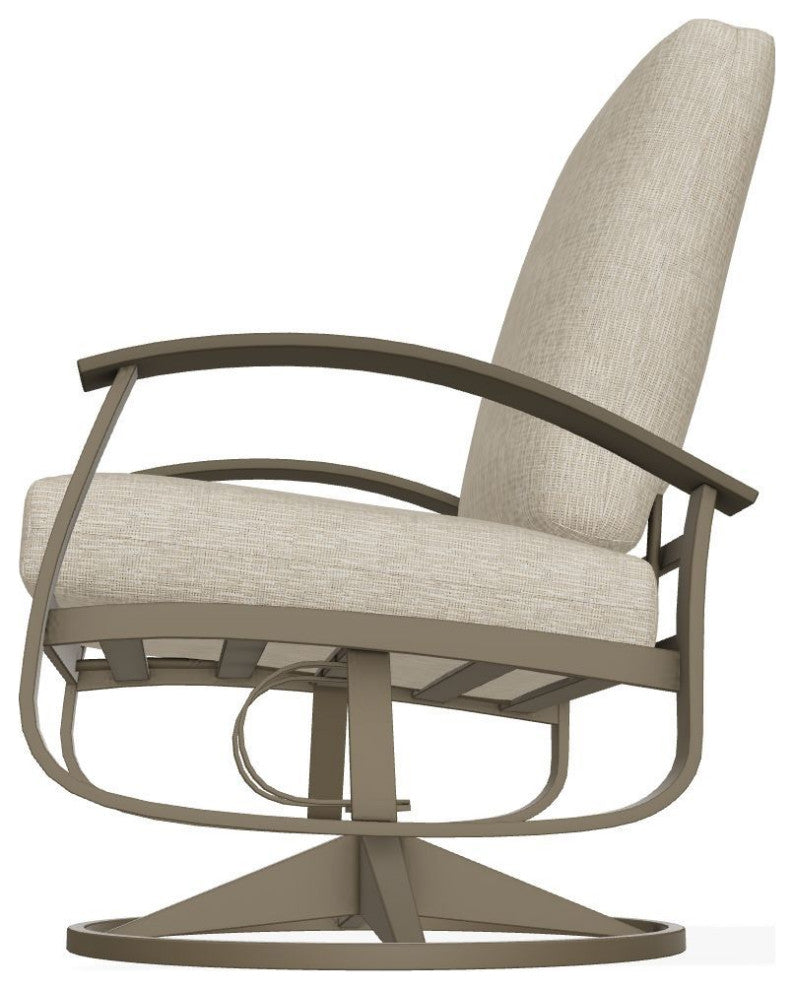 Belle Isle Cushion Outdoor Swivel Rocker, Grasscloth Dune/Beachwood