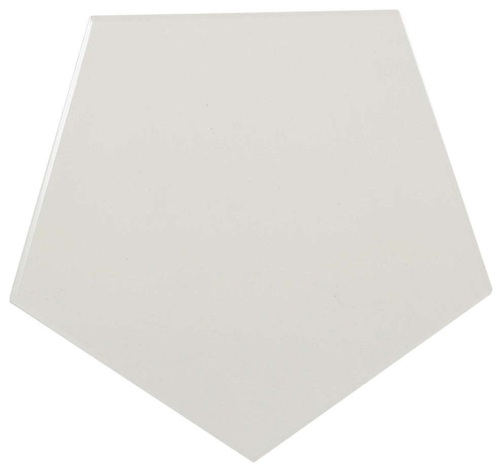 Andre Modern Pentagon Accent Table With Faux Marble Finish, Mirror