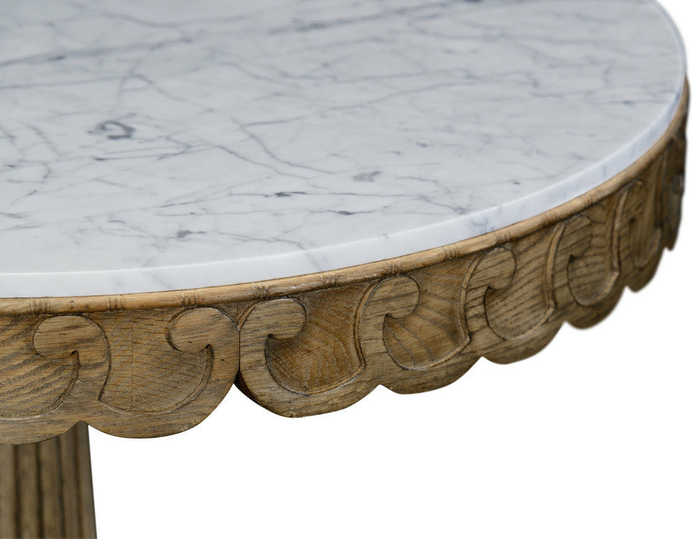 Marble Top Oak Center Table