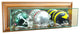 Wall Mounted Triple Mini Football Display Case, Walnut