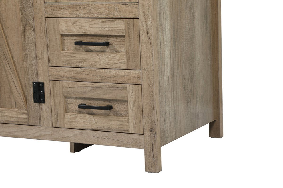 Home Living 19" Farmhouse Natural Oak-Light Bathroom Vanity