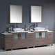 Torino 96" Gray Oak Modern Double Sink Bathroom Vanity, Faucet FFT3112BN