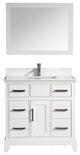 Bathroom Vanity Set With Engineered Marble, White, 36"