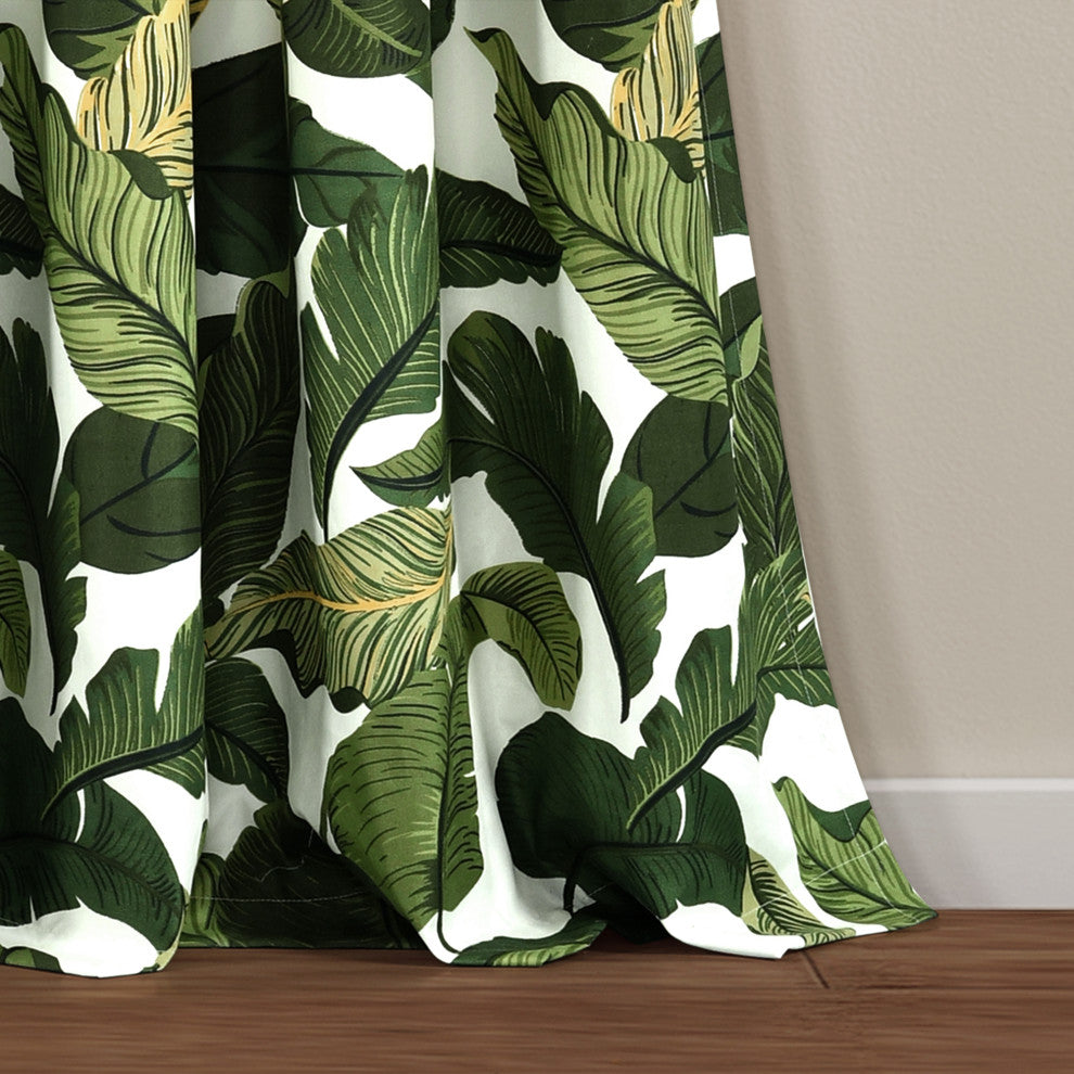 Tropical Paradise Window Panel Set, Green, 84"x52"