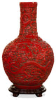 Red Porcelain Temple Vase, Without Stand