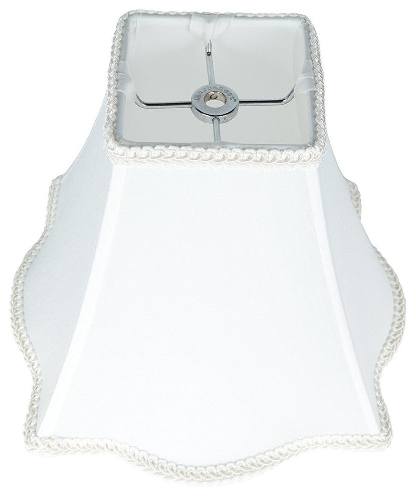 Scalloped Box Lamp Shade, 4x10x8", Off White