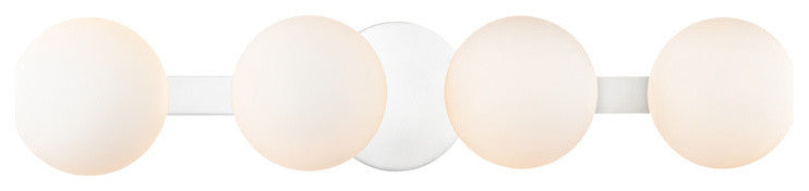 Baird 4-Light Bath Bracket With White Glass, Polished Chrome