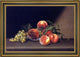 Joseph Biays Ord Peaches and Grapes  Framed Premium Canvas Print, 18"x27"